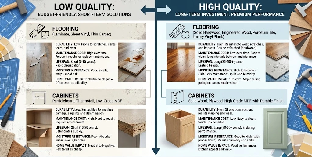 Why Flooring and Cabinet Quality Matters in New Builds