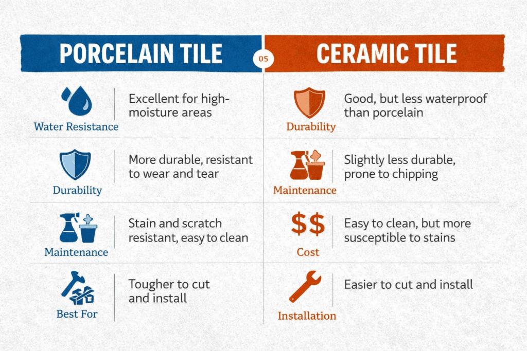 Porcelain Tile vs Ceramic Tile Flooring Which Is Better for Homes